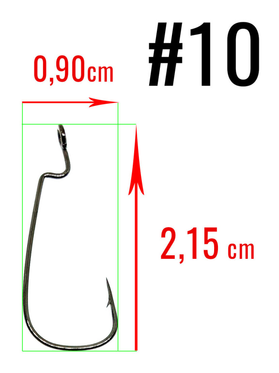 Haki do czeburaszki | #10 | HYBRID | WORM & OFFSET | UNIWERSALNE | 10 szt (2)