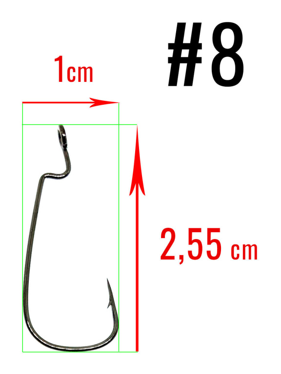 Haki do czeburaszki | #8 | HYBRID | WORM & OFFSET | UNIWERSALNE | 10 szt (2)